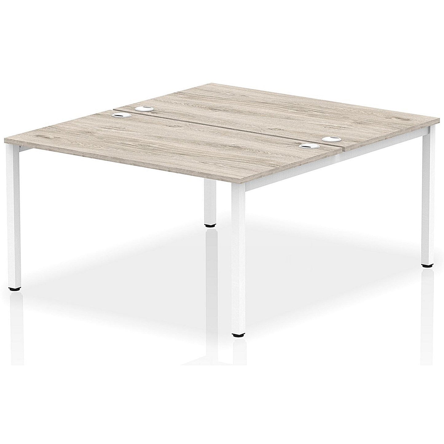 Impulse Bench B2B 2 Person 1400 White Frame Office Bench Desk Grey Oak Easy2Order : IB00119