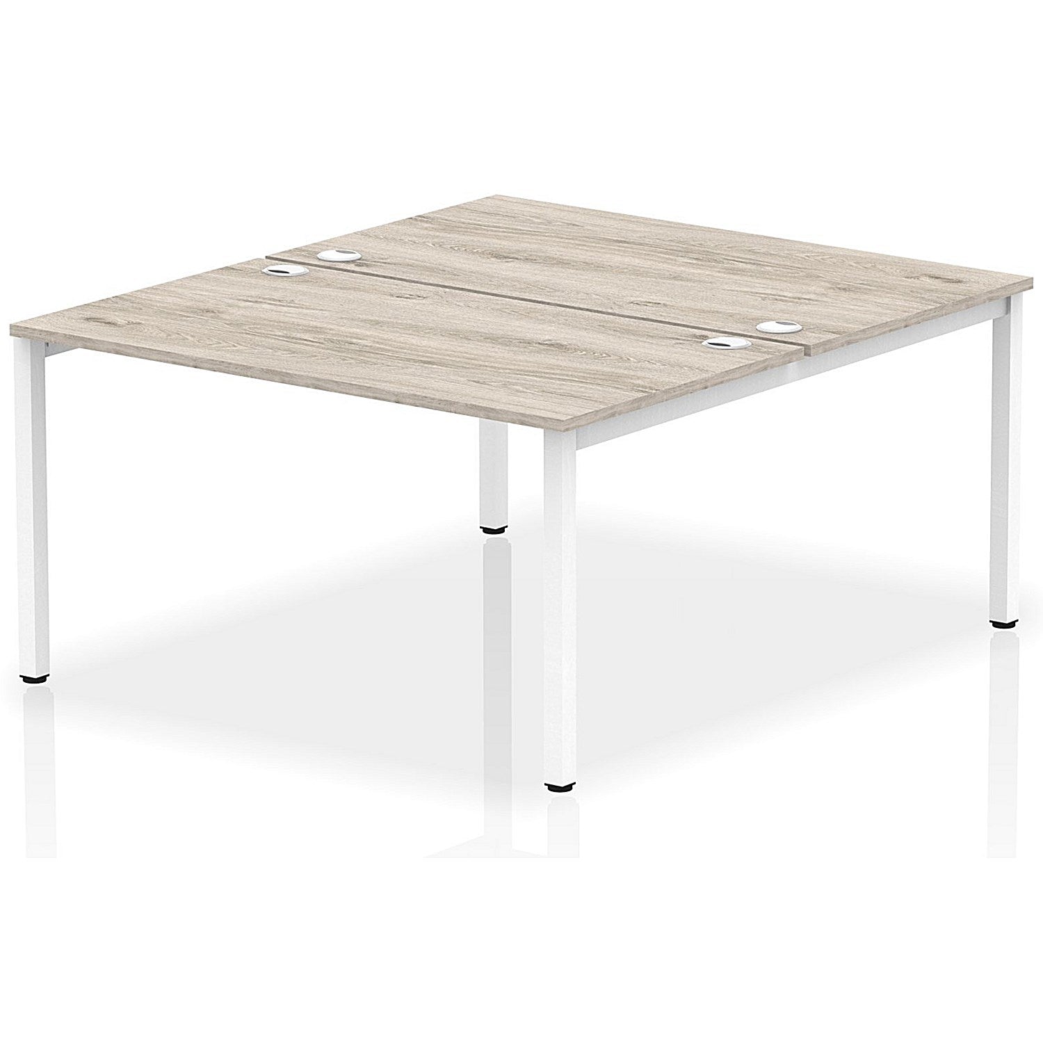 Impulse Bench B2B 2 Person 1400 White Frame Office Bench Desk Grey Oak Easy2Order : IB00119