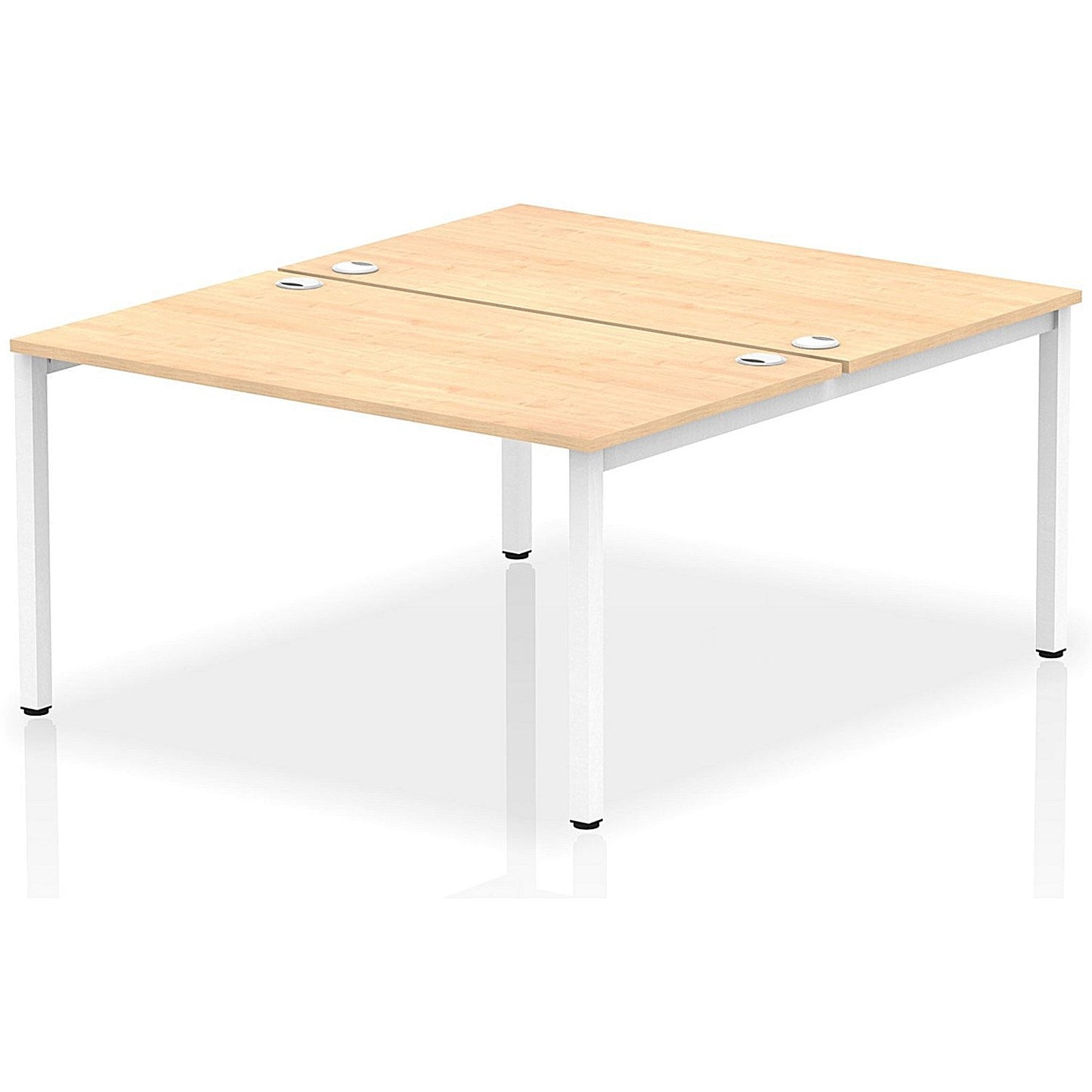 Impulse Bench B2B 2 Person 1400 White Frame Office Bench Desk Maple Easy2Order : IB00120