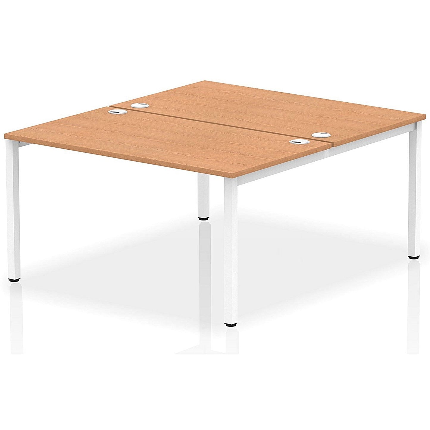 Impulse Bench B2B 2 Person 1400 White Frame Office Bench Desk Oak Easy2Order : IB00121