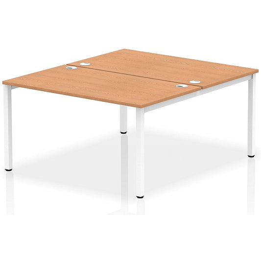 Impulse Bench B2B 2 Person 1400 White Frame Office Bench Desk Oak Easy2Order : IB00121
