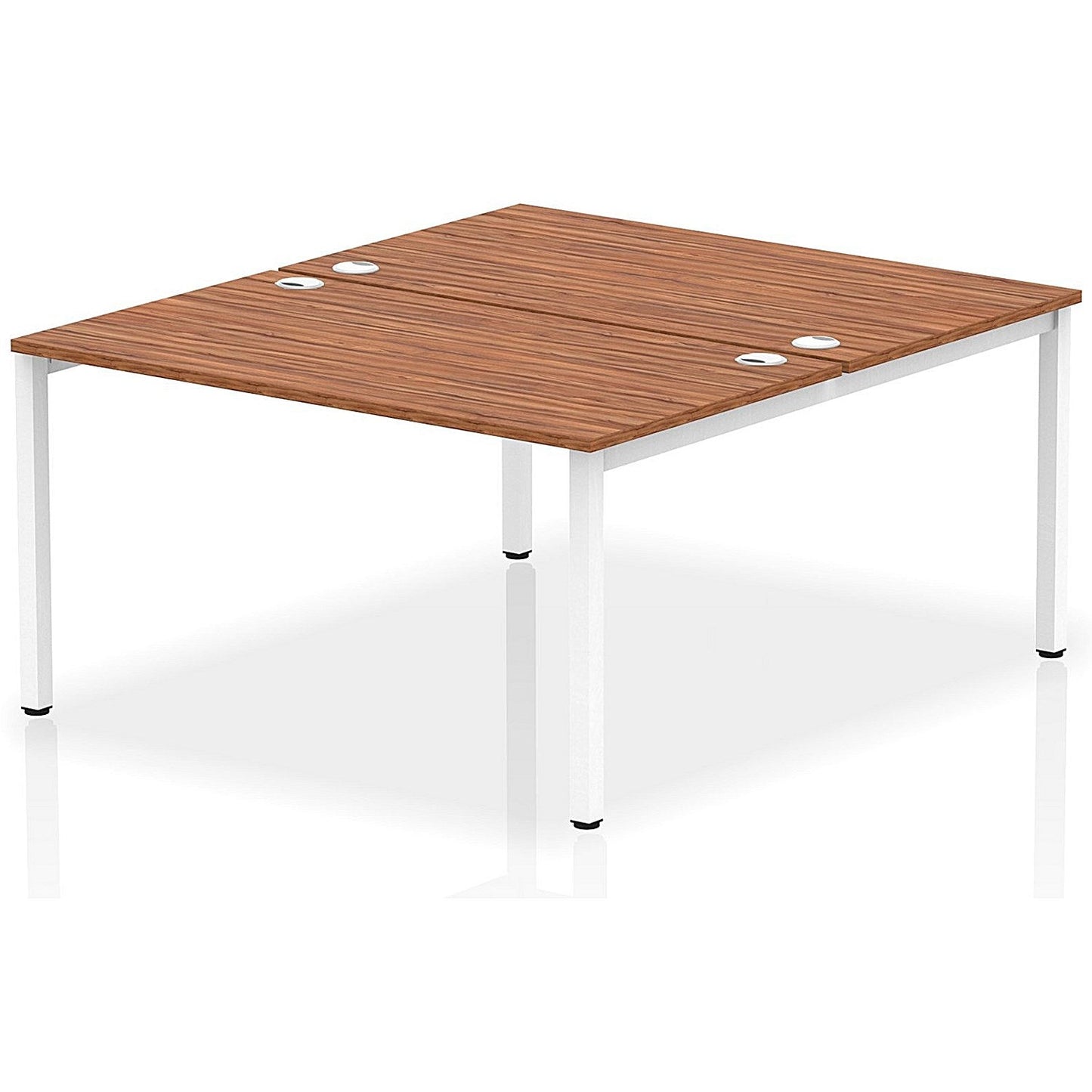 Impulse Bench B2B 2 Person 1400 White Frame Office Bench Desk Walnut Easy2Order : IB00122