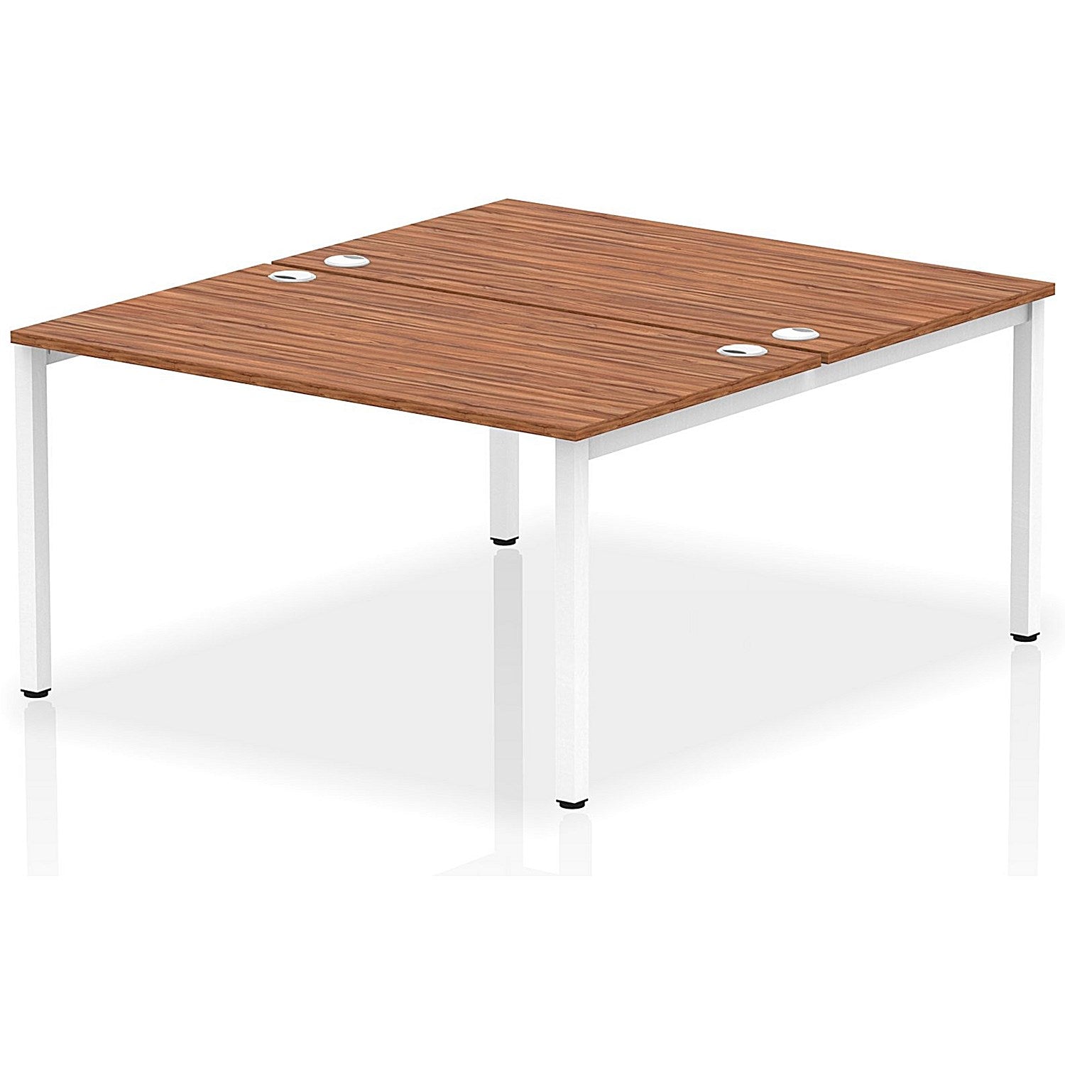 Impulse Bench B2B 2 Person 1400 White Frame Office Bench Desk Walnut Easy2Order : IB00122