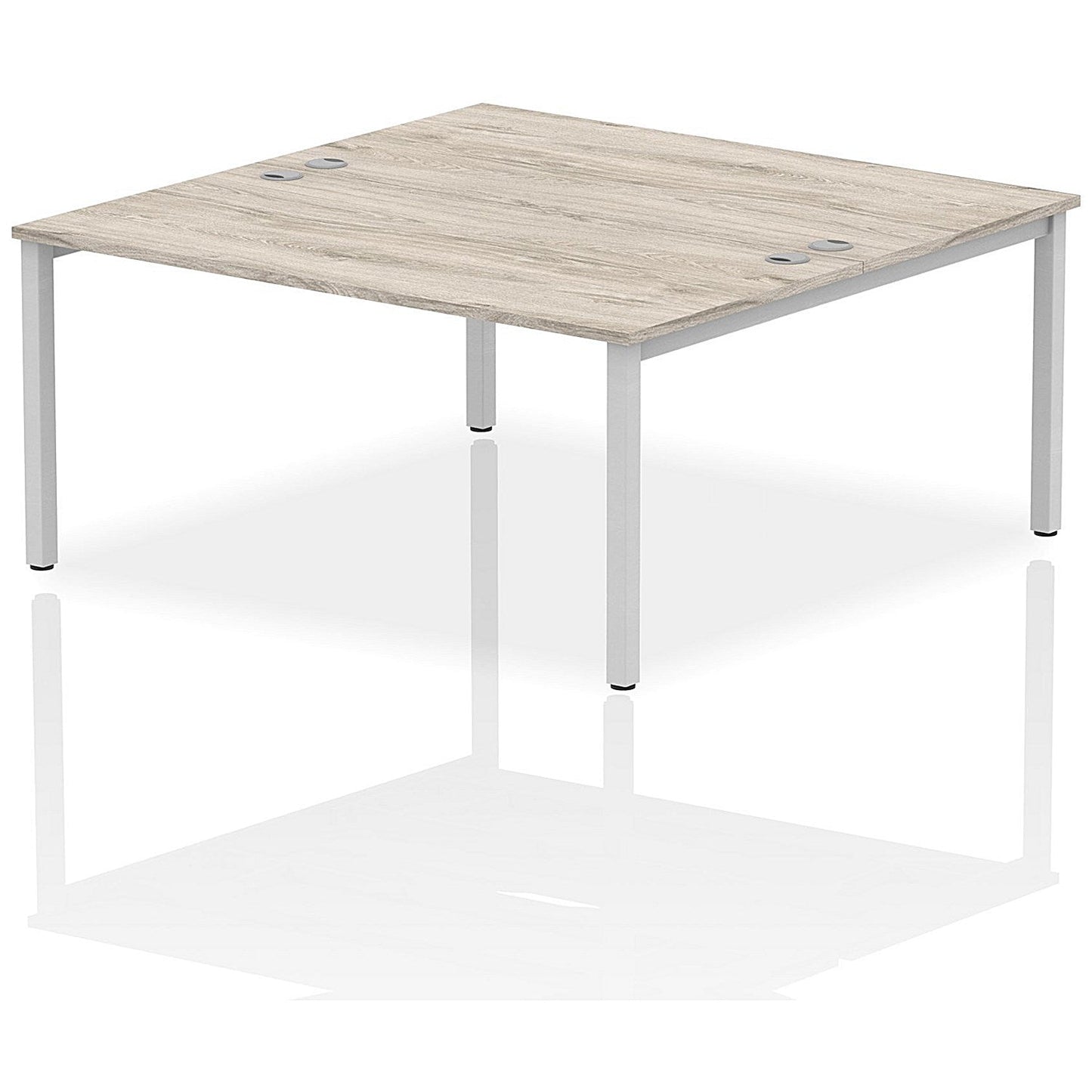 Impulse Bench B2B 2 Person 1600 Silver Frame Office Bench Desk Grey Oak Easy2Order : IB00125