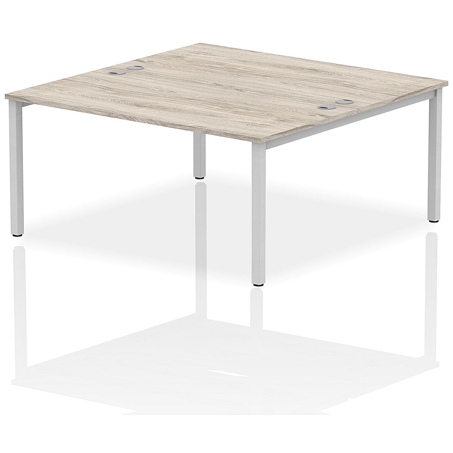 Impulse Bench B2B 2 Person 1600 Silver Frame Office Bench Desk Grey Oak Easy2Order : IB00125