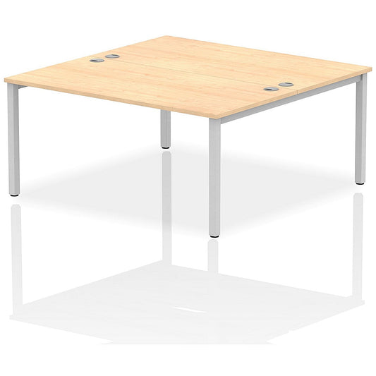 Impulse Bench B2B 2 Person 1600 Silver Frame Office Bench Desk Maple Easy2Order : IB00126