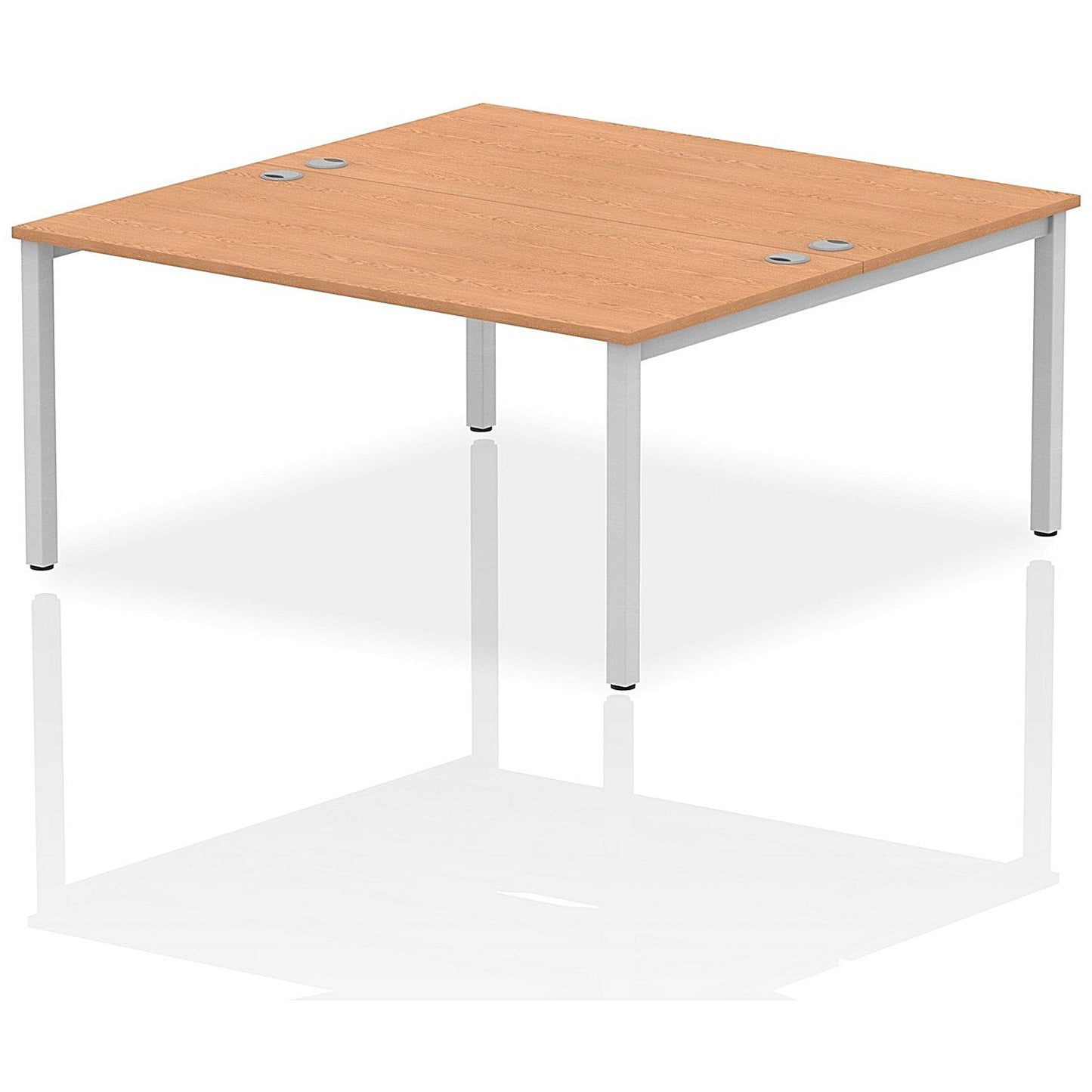 Impulse Bench B2B 2 Person 1600 Silver Frame Office Bench Desk Oak Easy2Order : IB00127