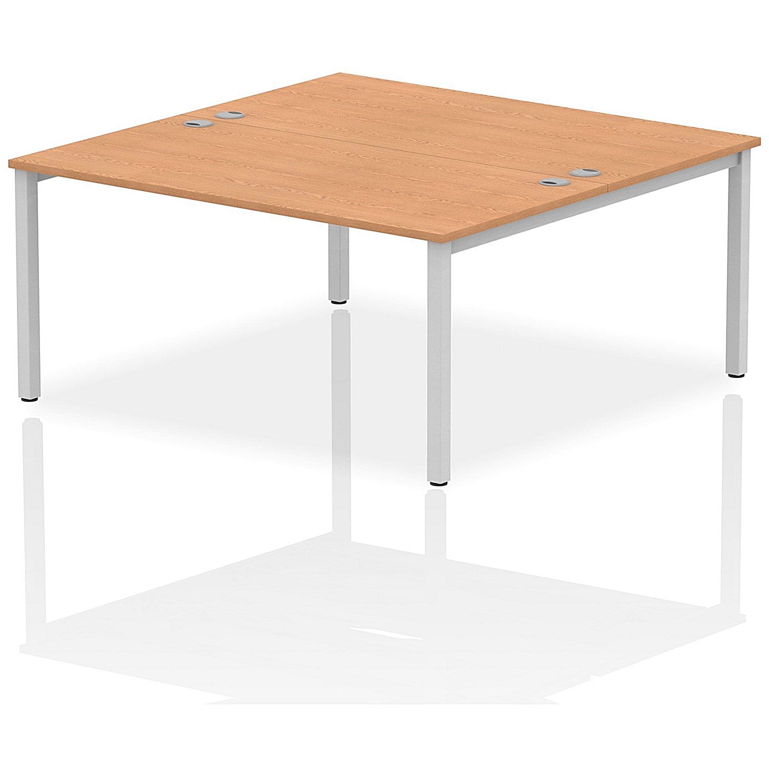 Impulse Bench B2B 2 Person 1600 Silver Frame Office Bench Desk Oak Easy2Order : IB00127