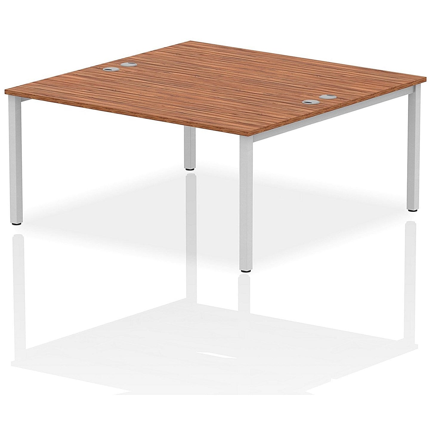 Impulse Bench B2B 2 Person 1600 Silver Frame Office Bench Desk Walnut Easy2Order : IB00128