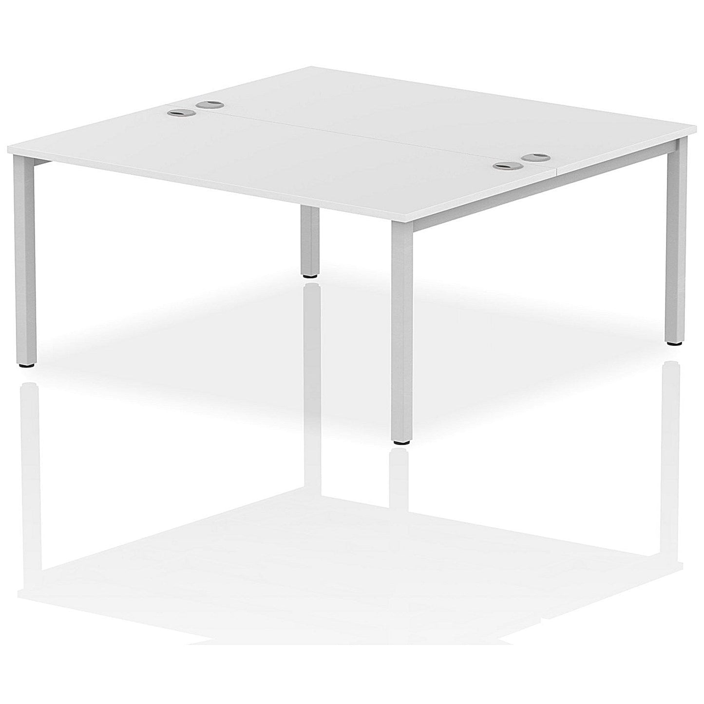 Impulse Bench B2B 2 Person 1600 Silver Frame Office Bench Desk White Easy2Order : IB00129