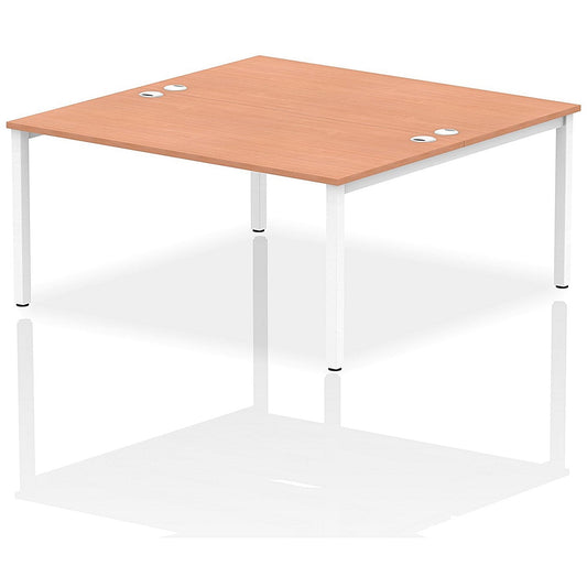 Impulse Bench B2B 2 Person 1600 White Frame Office Bench Desk Beech Easy2Order : IB00130