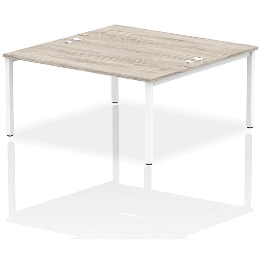 Impulse Bench B2B 2 Person 1600 White Frame Office Bench Desk Grey Oak Easy2Order : IB00131