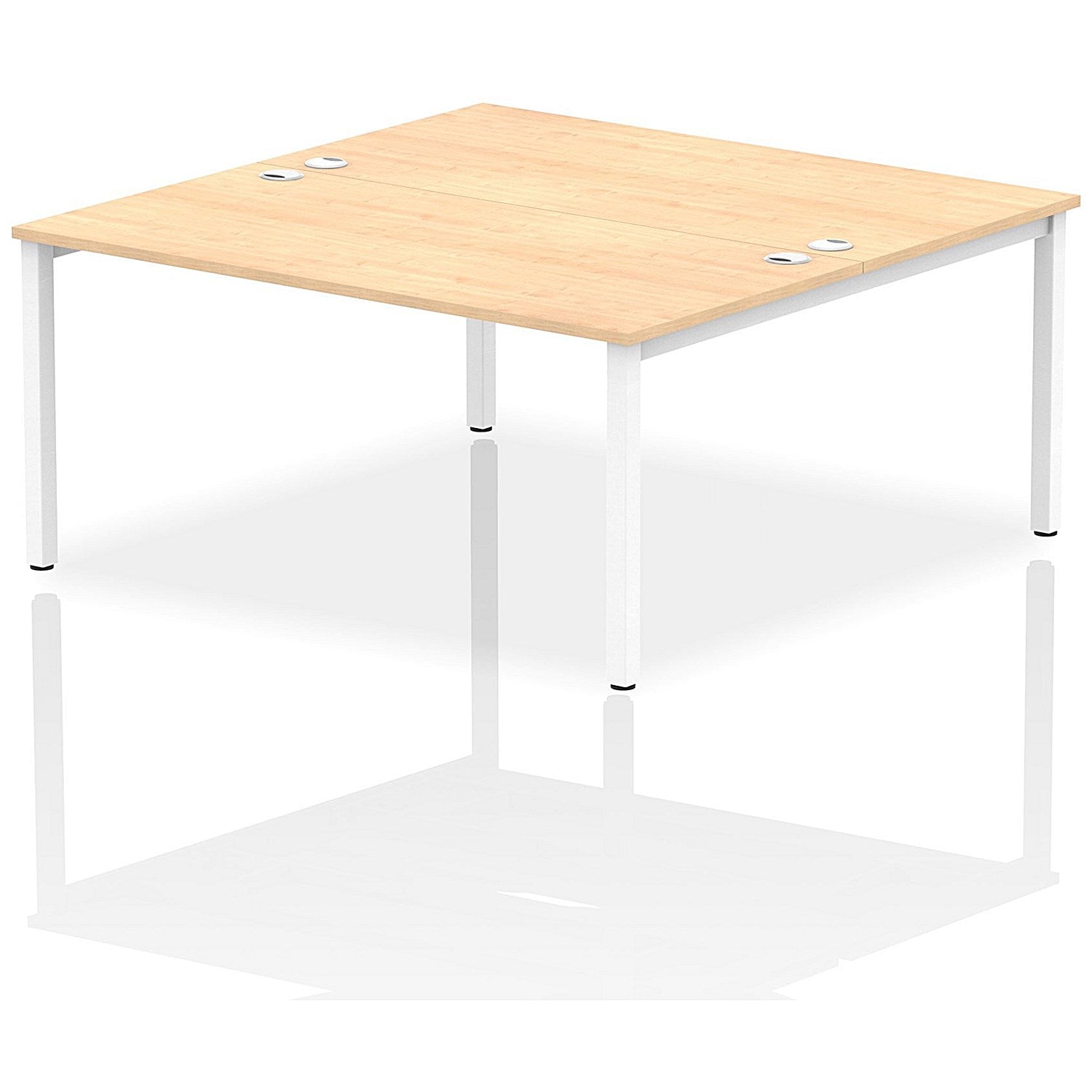 Impulse Bench B2B 2 Person 1600 White Frame Office Bench Desk Maple Easy2Order : IB00132