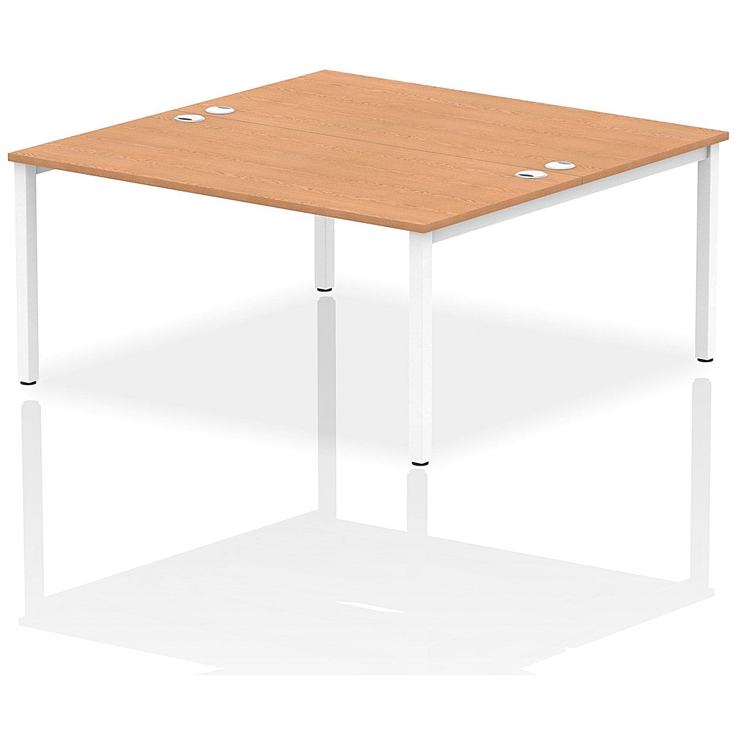 Impulse Bench B2B 2 Person 1600 White Frame Office Bench Desk Oak Easy2Order : IB00133