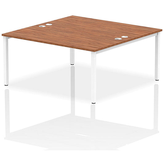 Impulse Bench B2B 2 Person 1600 White Frame Office Bench Desk Walnut Easy2Order : IB00134