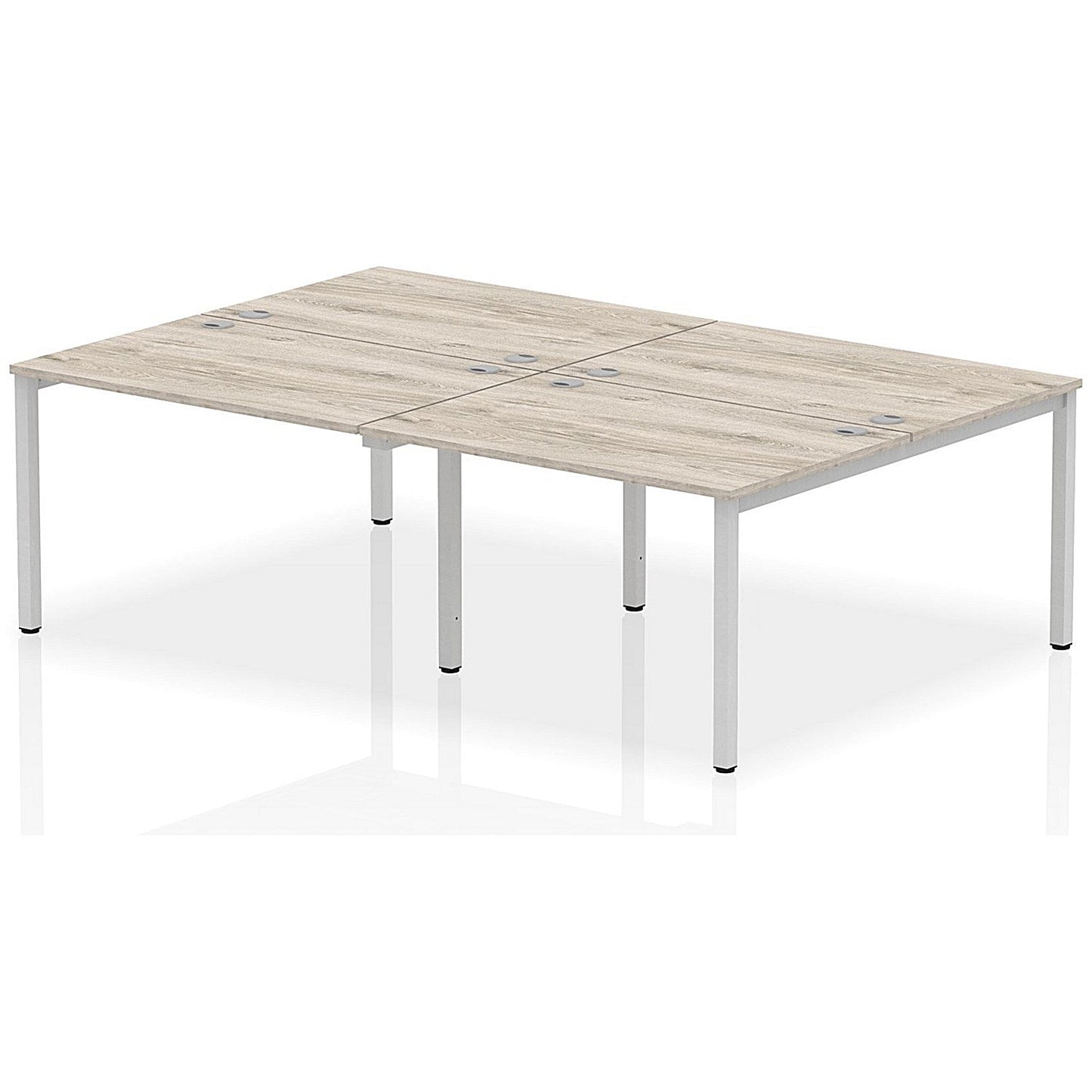 Impulse Bench B2B 4 Person 1200 Silver Frame Office Bench Desk Grey Oak Easy2Order : IB00137