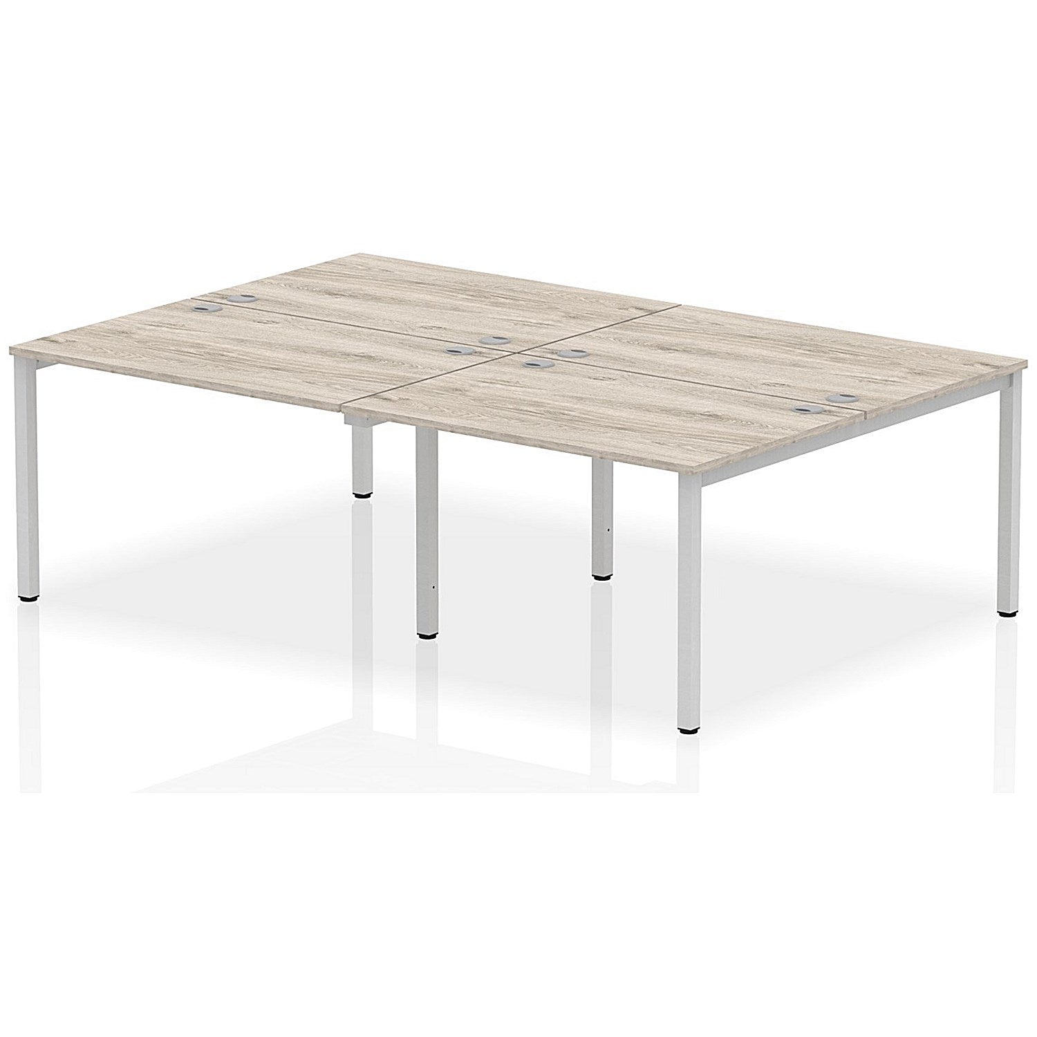 Impulse Bench B2B 4 Person 1200 Silver Frame Office Bench Desk Grey Oak Easy2Order : IB00137