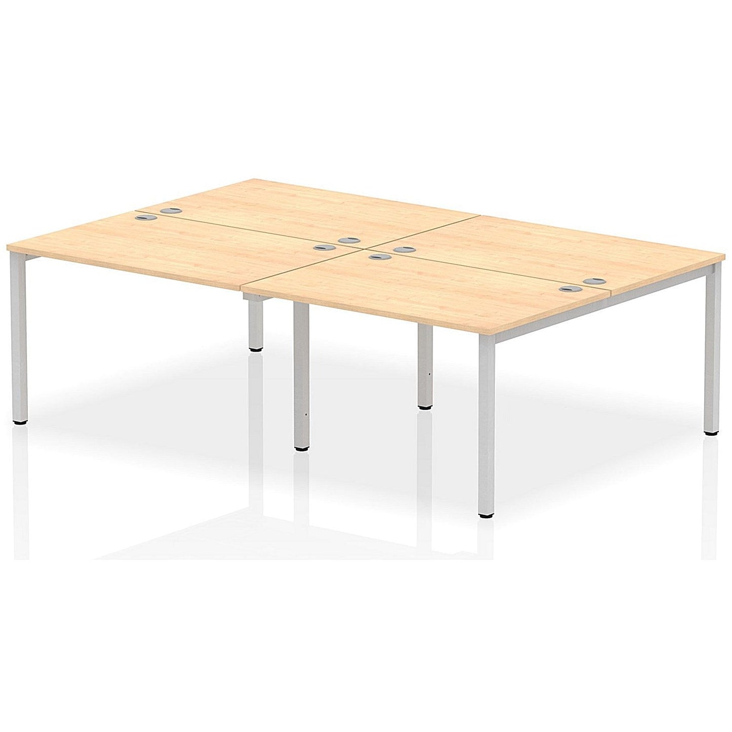 Impulse Bench B2B 4 Person 1200 Silver Frame Office Bench Desk Maple Easy2Order : IB00138