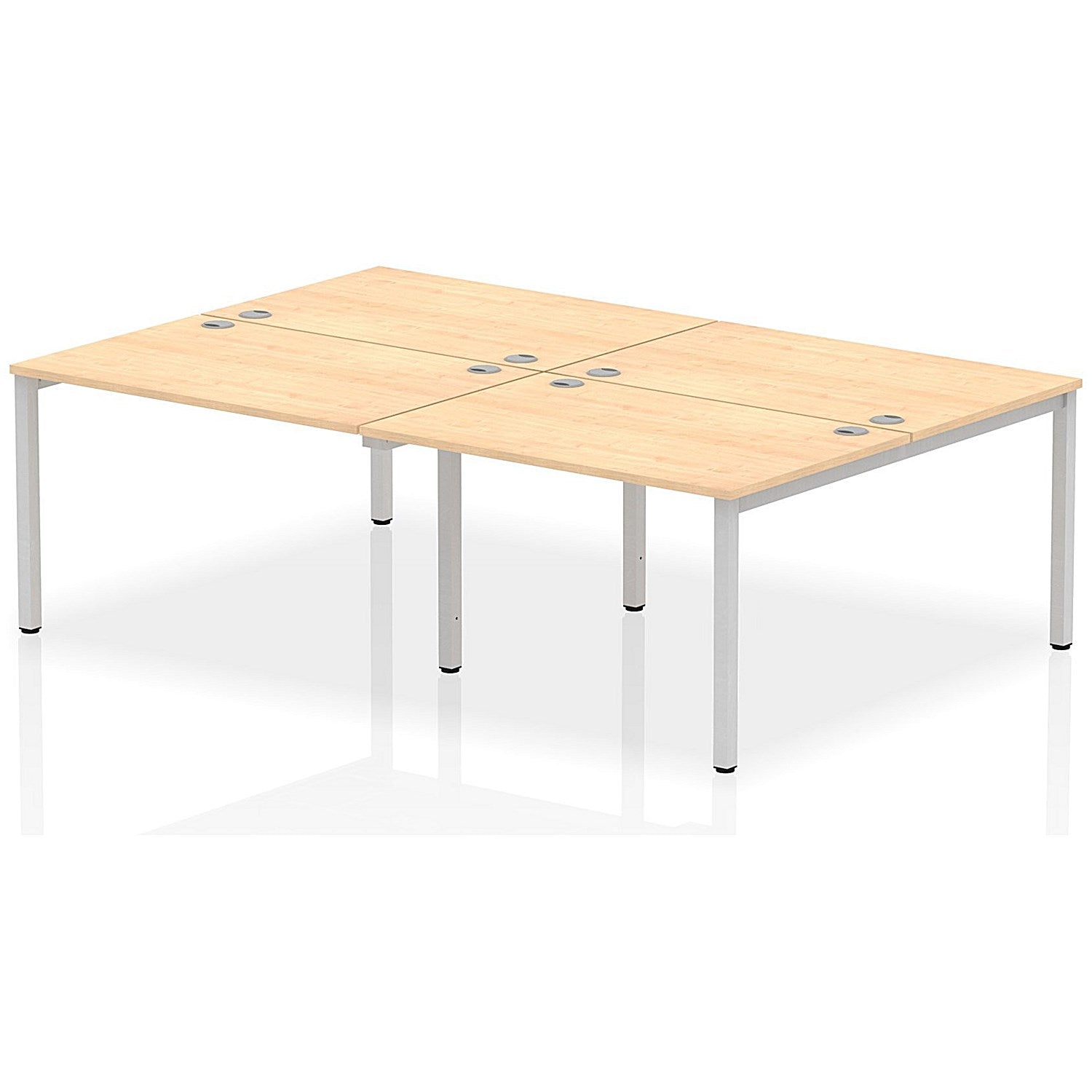Impulse Bench B2B 4 Person 1200 Silver Frame Office Bench Desk Maple Easy2Order : IB00138