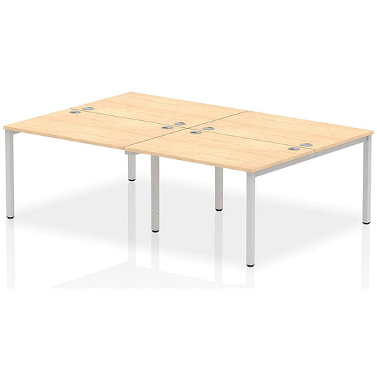 Impulse Bench B2B 4 Person 1200 Silver Frame Office Bench Desk Maple Easy2Order : IB00138