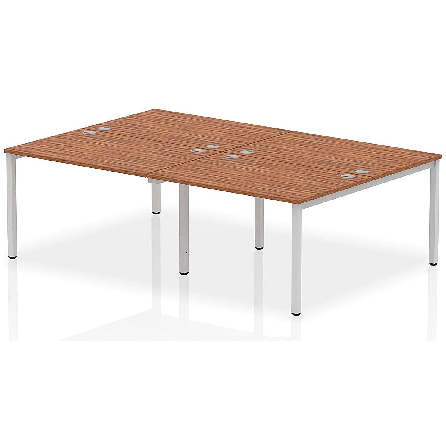 Impulse Bench B2B 4 Person 1200 Silver Frame Office Bench Desk Walnut Easy2Order : IB00140