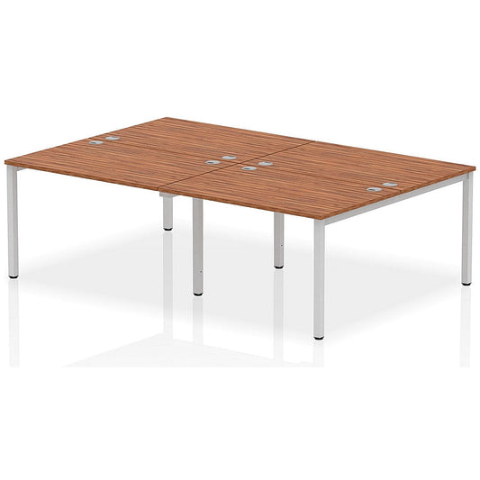 Impulse Bench B2B 4 Person 1200 Silver Frame Office Bench Desk Walnut Easy2Order : IB00140