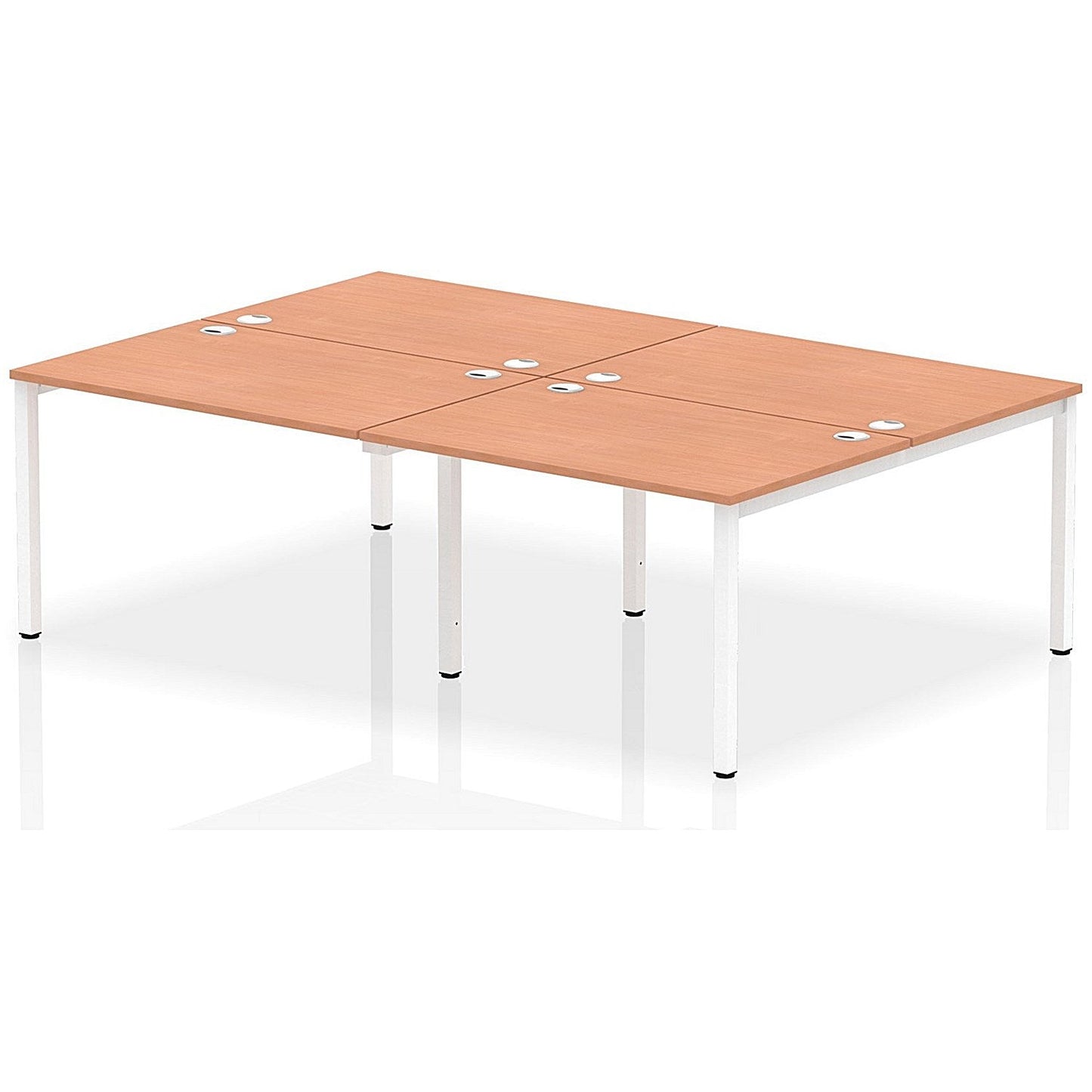 Impulse Bench B2B 4 Person 1200 White Frame Office Bench Desk Beech Easy2Order : IB00142