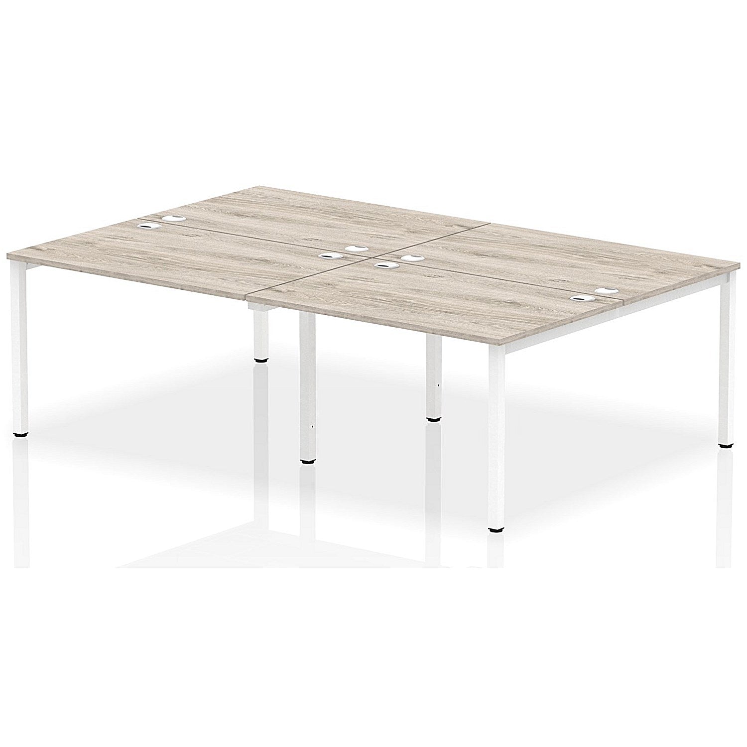 Impulse Bench B2B 4 Person 1200 White Frame Office Bench Desk Grey Oak Easy2Order : IB00143