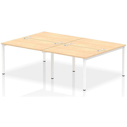 Impulse Bench B2B 4 Person 1200 White Frame Office Bench Desk Maple Easy2Order : IB00144