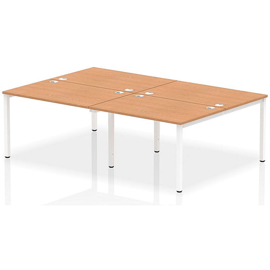Impulse Bench B2B 4 Person 1200 White Frame Office Bench Desk Oak Easy2Order : IB00145