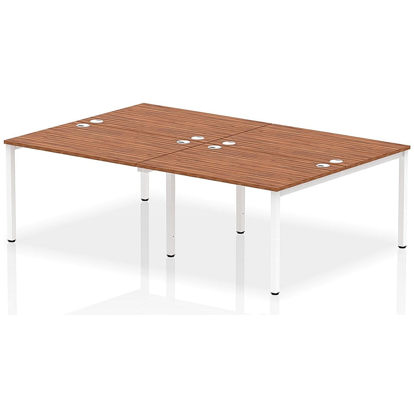 Impulse Bench B2B 4 Person 1200 White Frame Office Bench Desk Walnut Easy2Order : IB00146