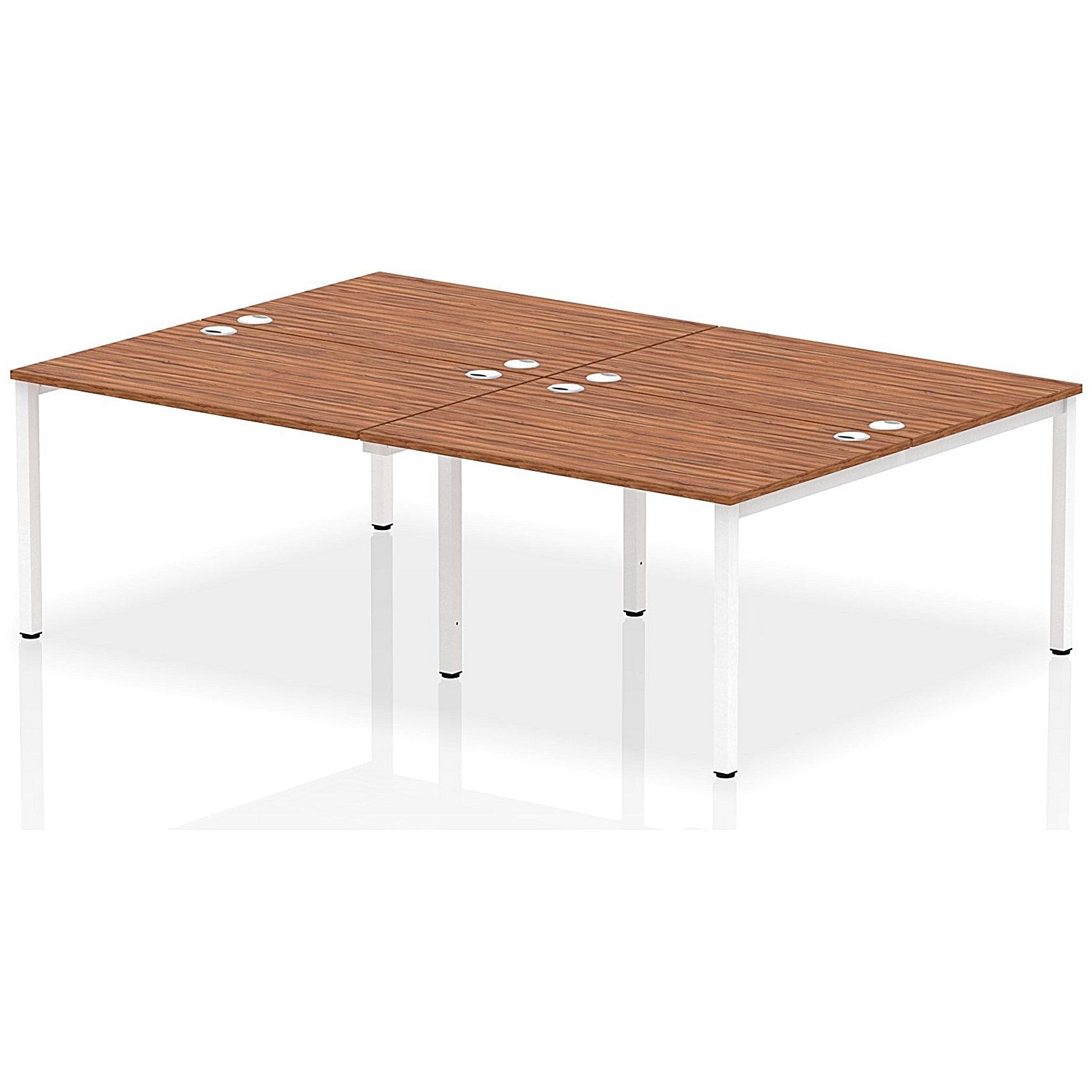 Impulse Bench B2B 4 Person 1200 White Frame Office Bench Desk Walnut Easy2Order : IB00146