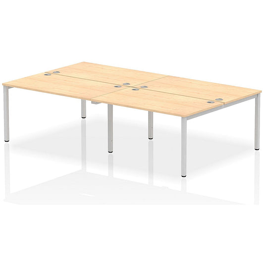 Impulse Bench B2B 4 Person 1400 Silver Frame Office Bench Desk Maple Easy2Order : IB00150