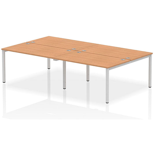 Impulse Bench B2B 4 Person 1400 Silver Frame Office Bench Desk Oak Easy2Order : IB00151