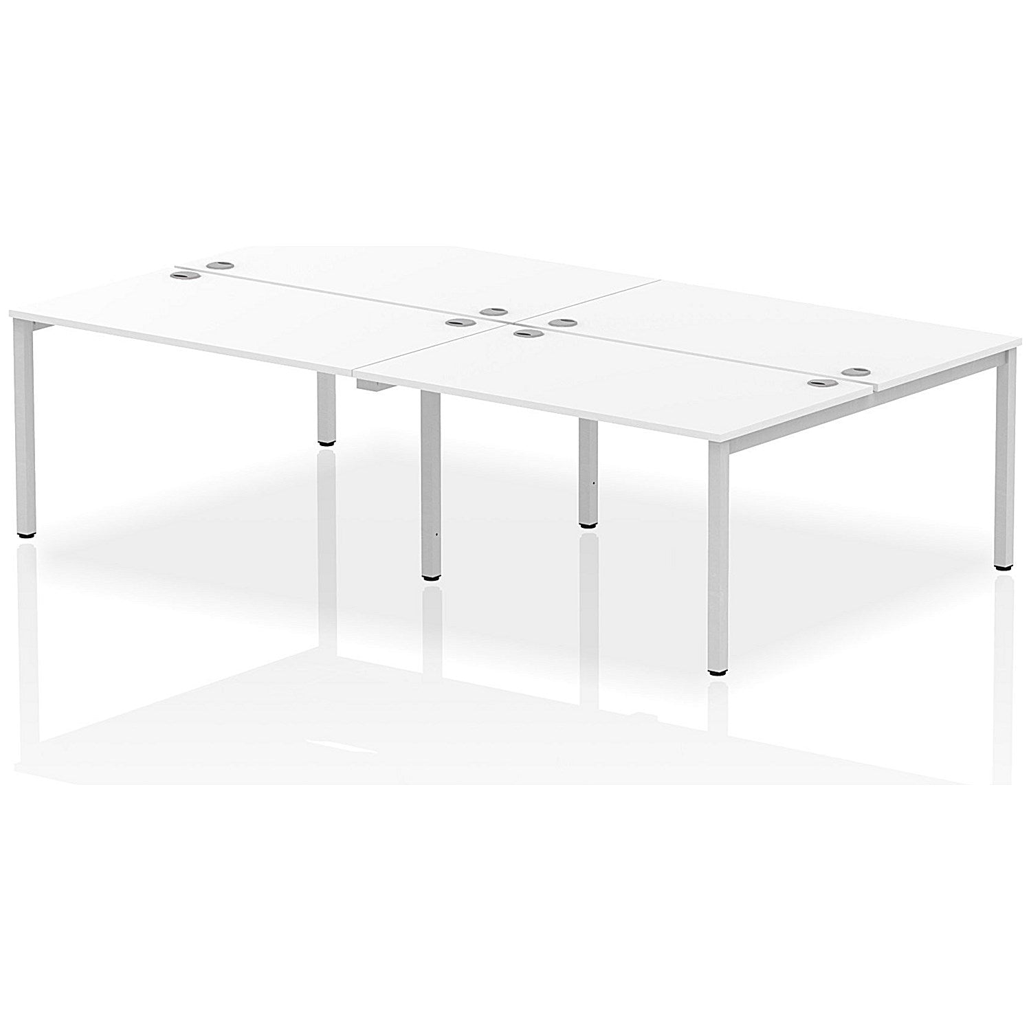 Impulse Bench B2B 4 Person 1400 Silver Frame Office Bench Desk White Easy2Order : IB00153