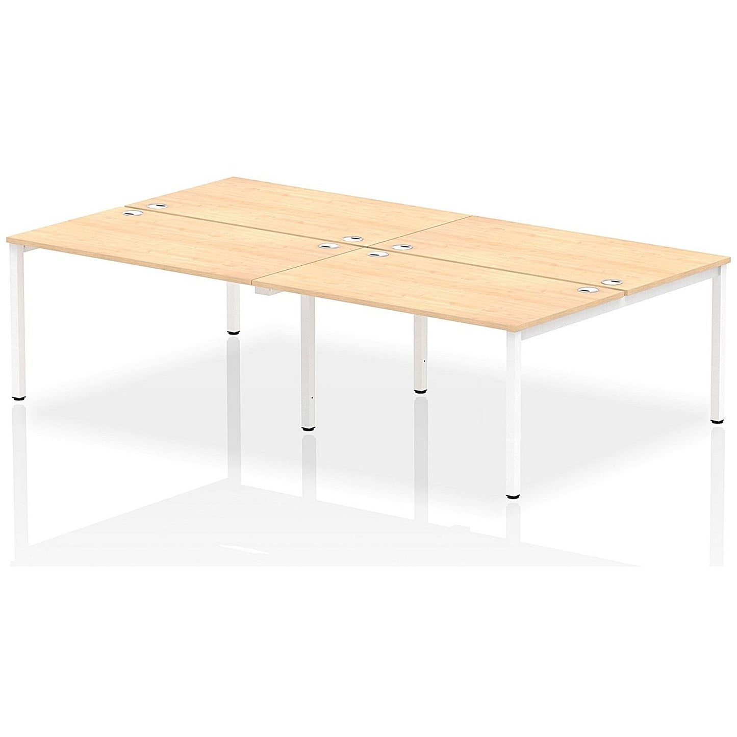 Impulse Bench B2B 4 Person 1400 White Frame Office Bench Desk Maple Easy2Order : IB00156