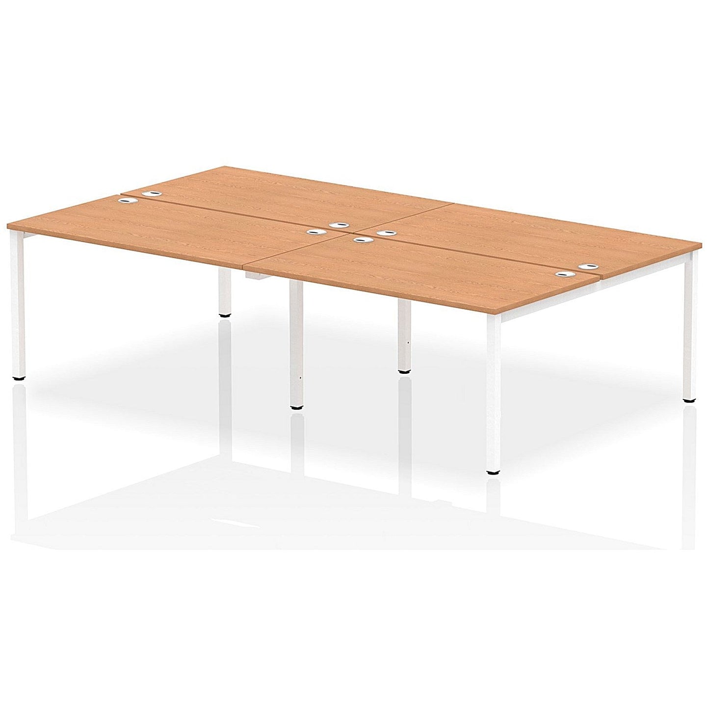 Impulse Bench B2B 4 Person 1400 White Frame Office Bench Desk Oak Easy2Order : IB00157