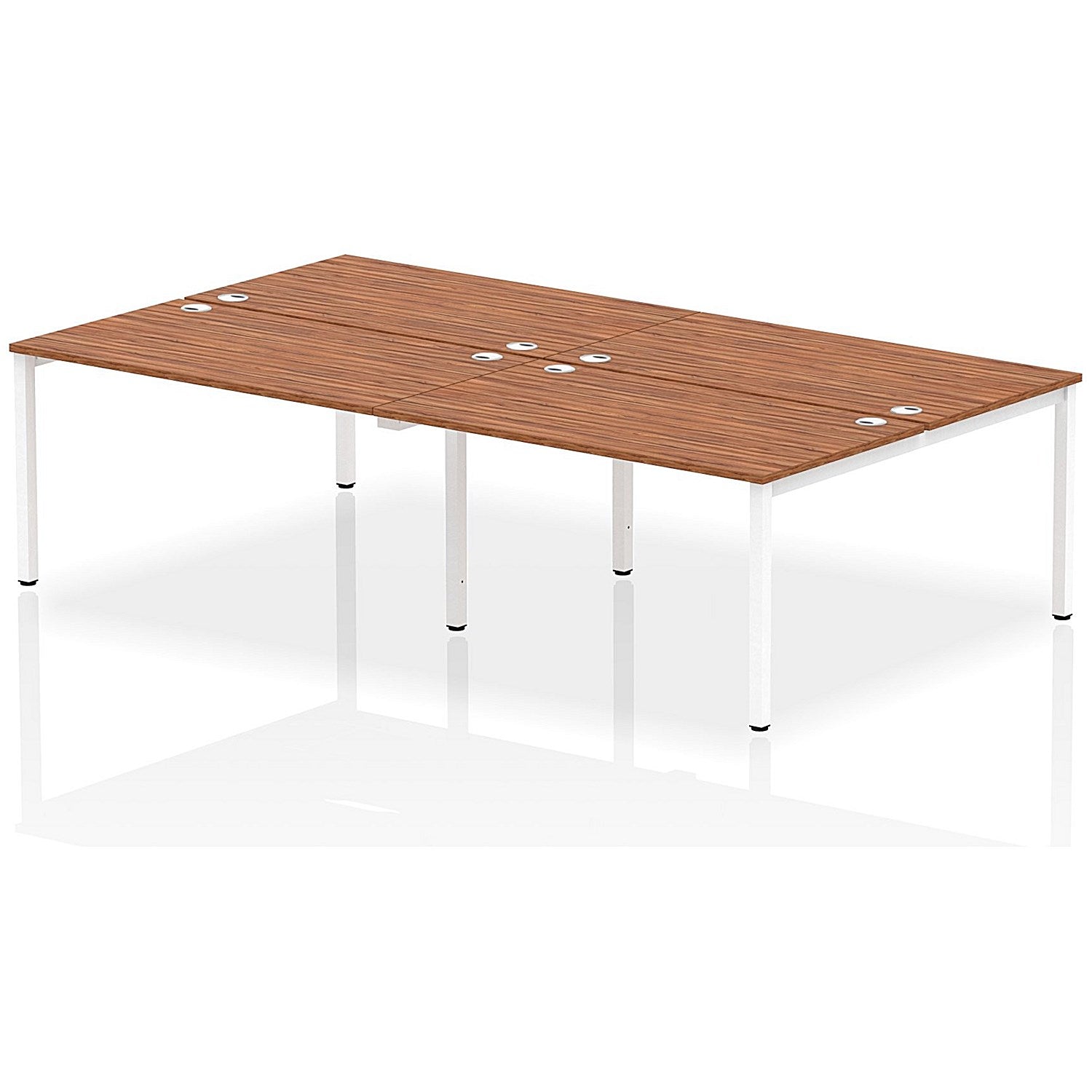 Impulse Bench B2B 4 Person 1400 White Frame Office Bench Desk Walnut Easy2Order : IB00158
