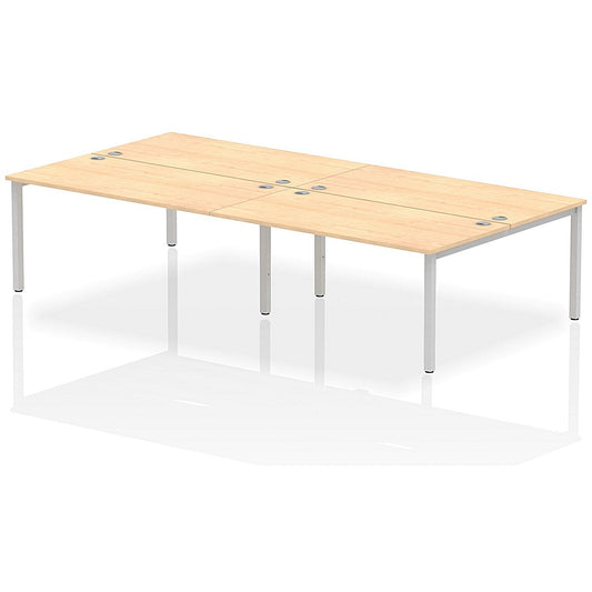 Impulse Bench B2B 4 Person 1600 Silver Frame Office Bench Desk Maple Easy2Order : IB00162