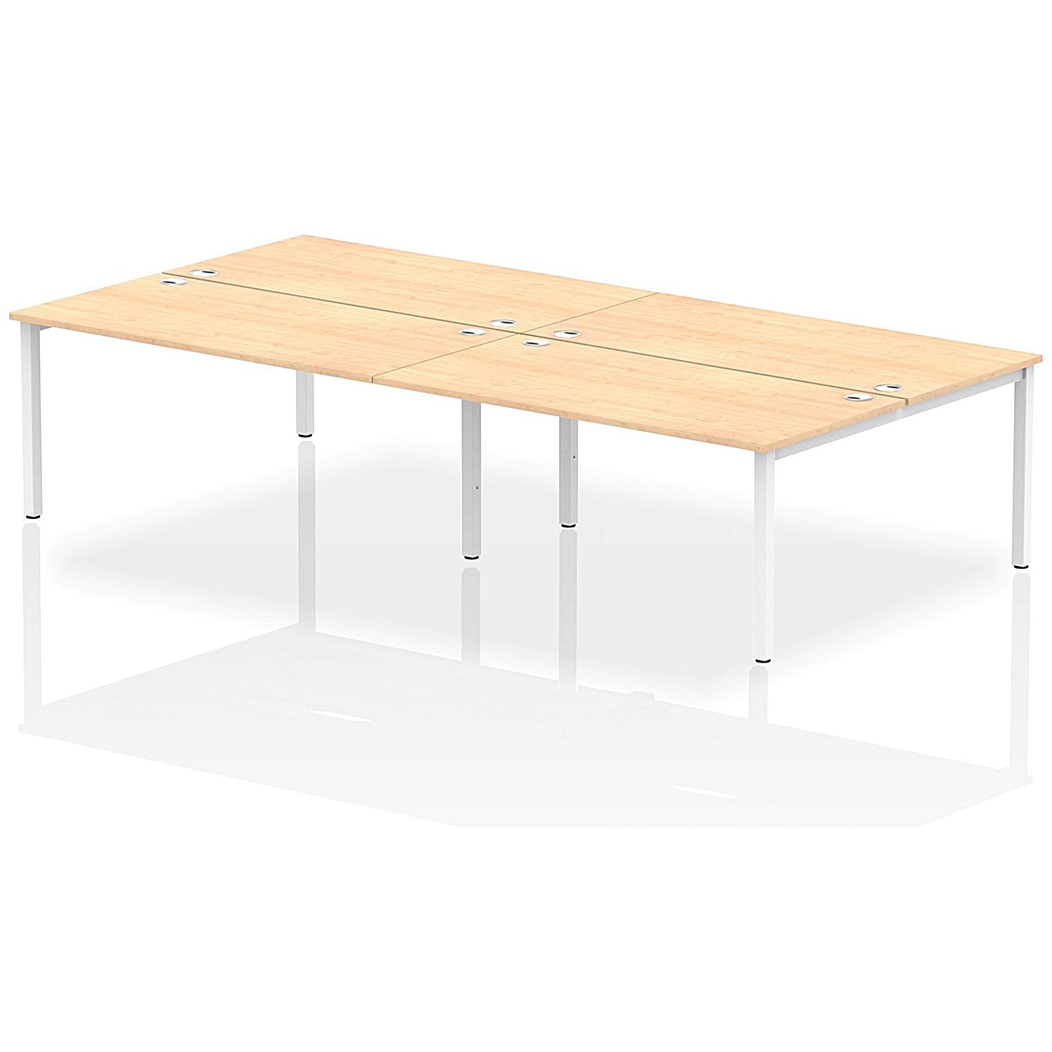 Impulse Bench B2B 4 Person 1600 White Frame Office Bench Desk Maple Easy2Order : IB00168