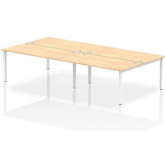 Impulse Bench B2B 4 Person 1600 White Frame Office Bench Desk Maple Easy2Order : IB00168