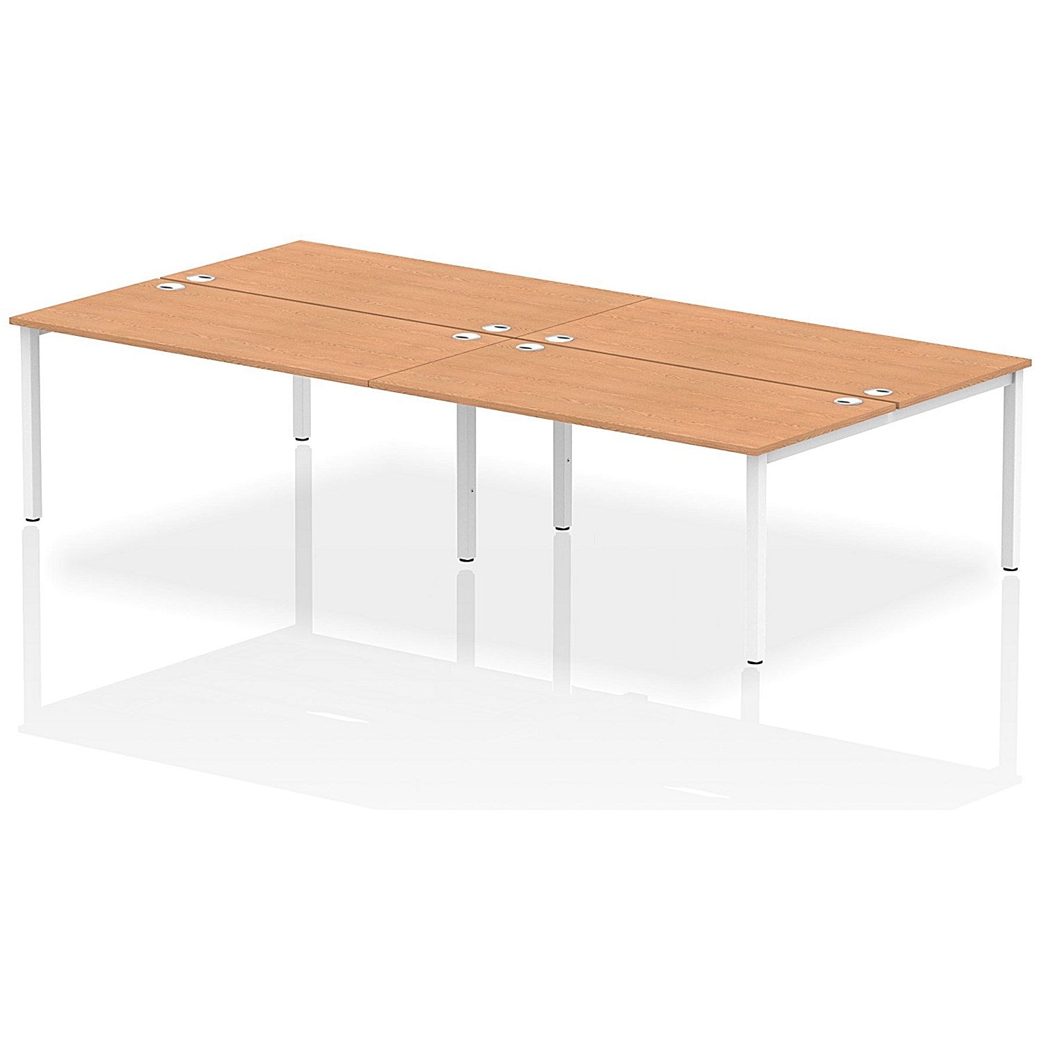 Impulse Bench B2B 4 Person 1600 White Frame Office Bench Desk Oak Easy2Order : IB00169