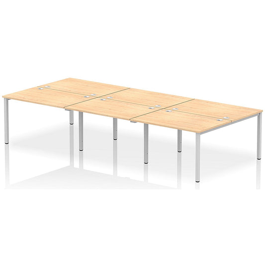 Impulse Bench B2B 6 Person 1200 Silver Frame Office Bench Desk Maple Easy2Order : IB00174