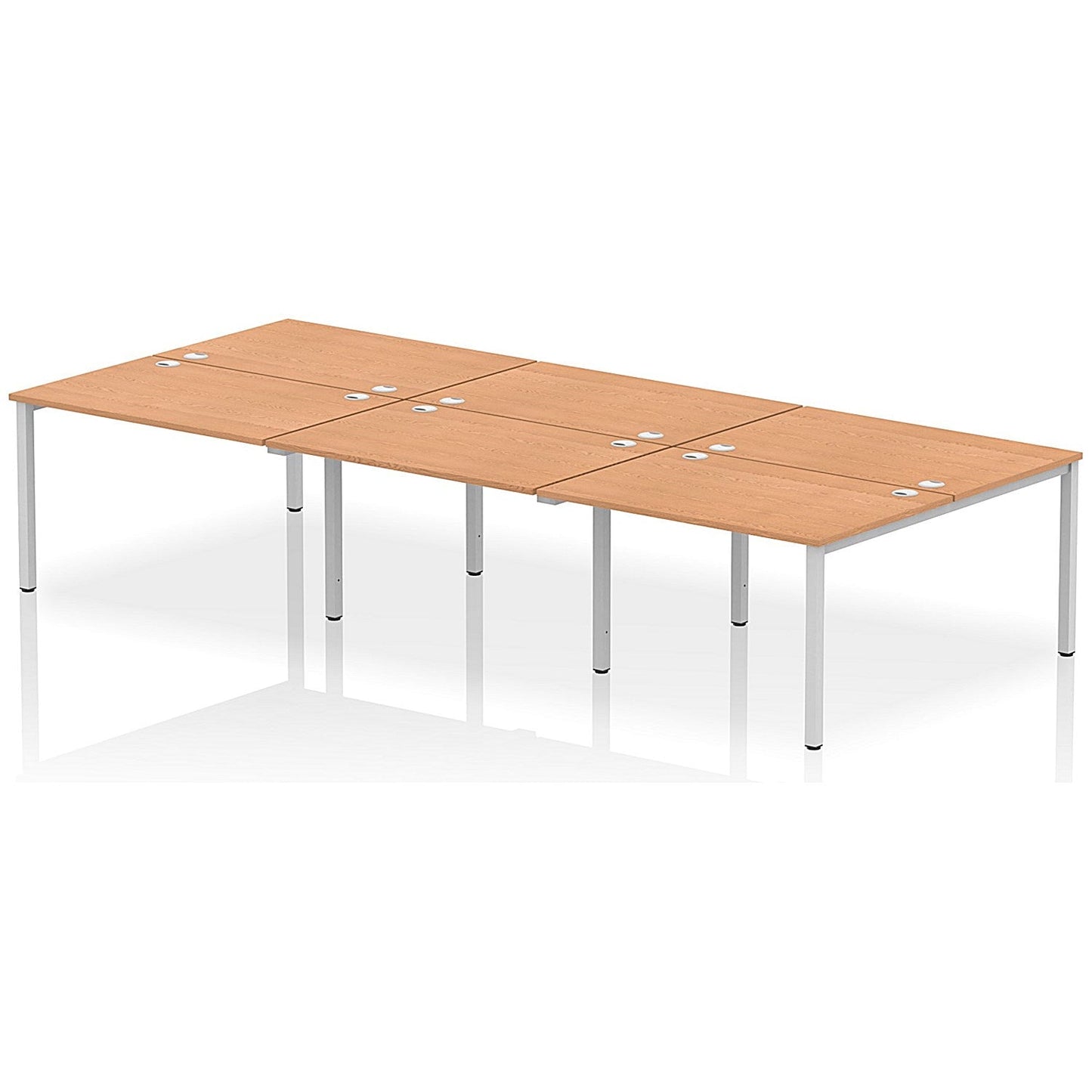 Impulse Bench B2B 6 Person 1200 Silver Frame Office Bench Desk Oak Easy2Order : IB00175