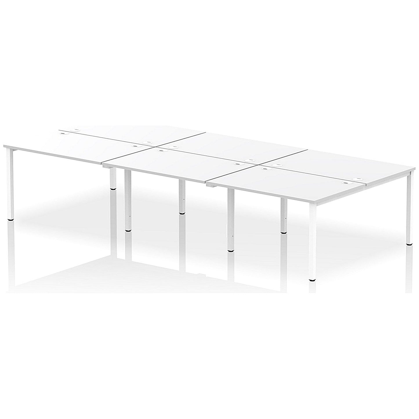 Impulse Bench B2B 6 Person 1200 White Frame Office Bench Desk White Easy2Order : IB00183