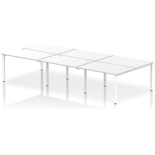 Impulse Bench B2B 6 Person 1200 White Frame Office Bench Desk White Easy2Order : IB00183