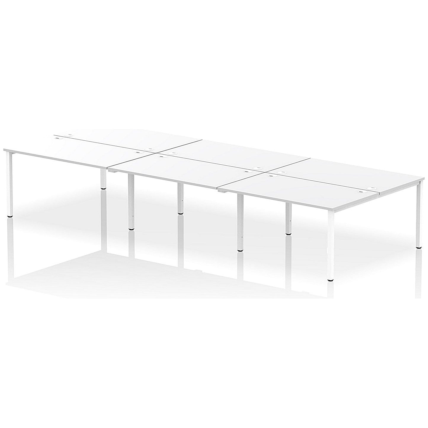 Impulse Bench B2B 6 Person 1400 White Frame Office Bench Desk White Easy2Order : IB00195