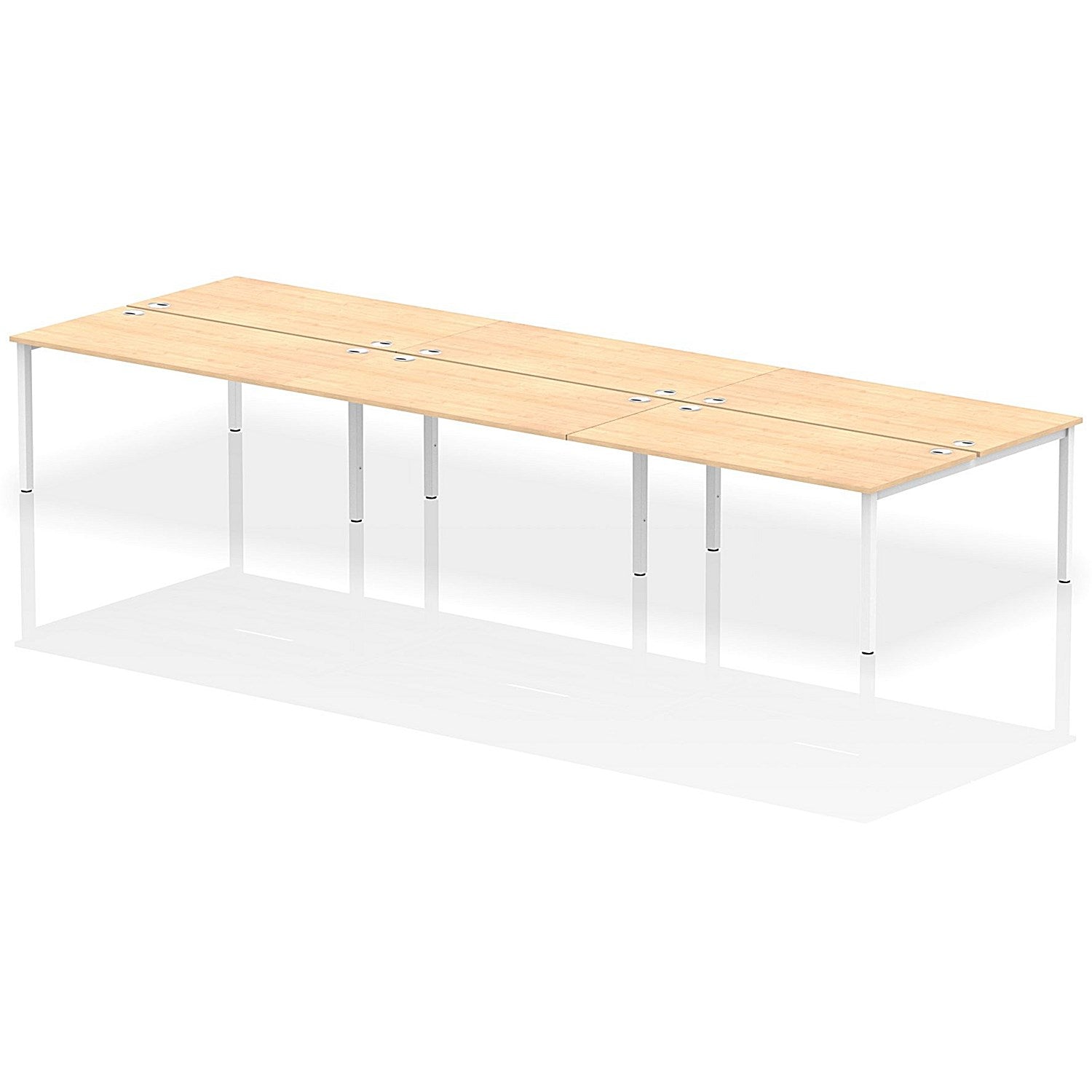 Impulse Bench B2B 6 Person 1600 White Frame Office Bench Desk Maple Easy2Order : IB00204