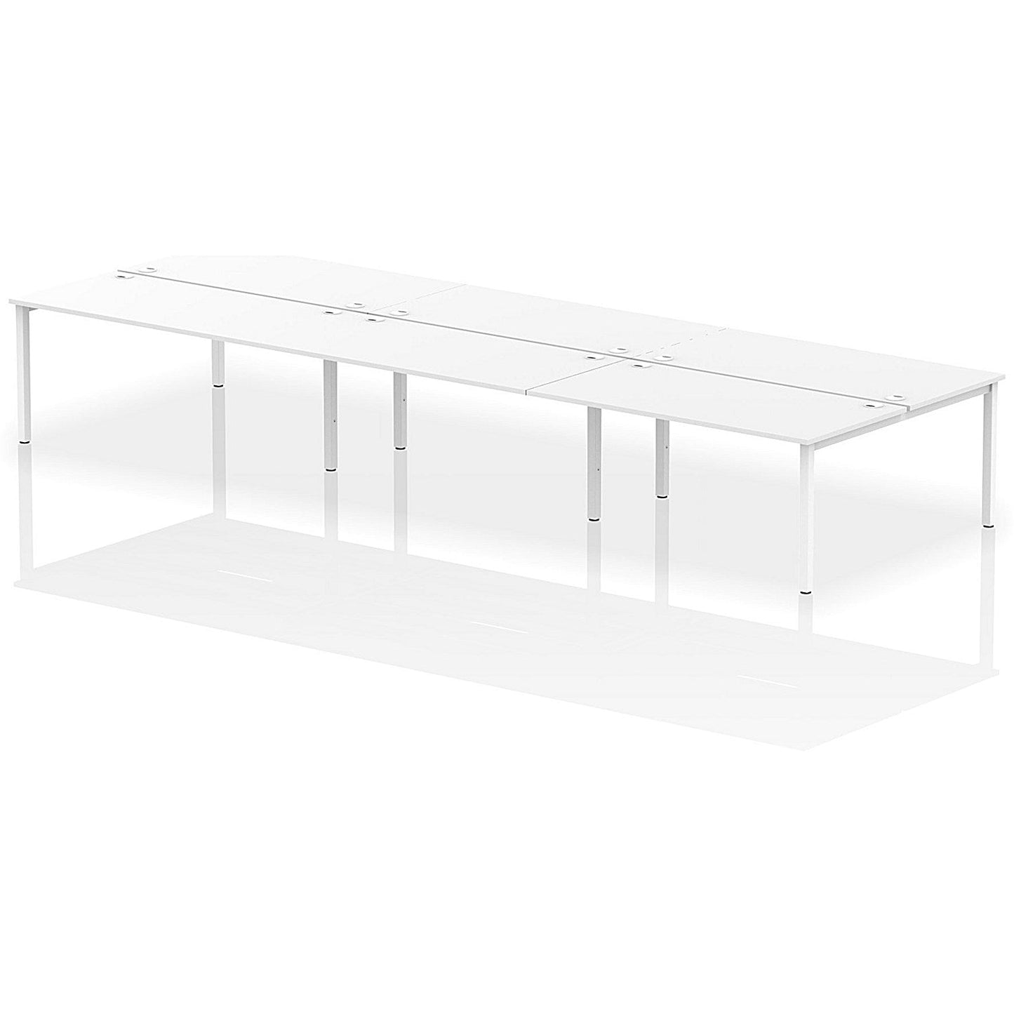 Impulse Bench B2B 6 Person 1600 White Frame Office Bench Desk White Easy2Order : IB00207