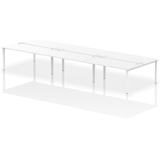 Impulse Bench B2B 6 Person 1600 White Frame Office Bench Desk White Easy2Order : IB00207